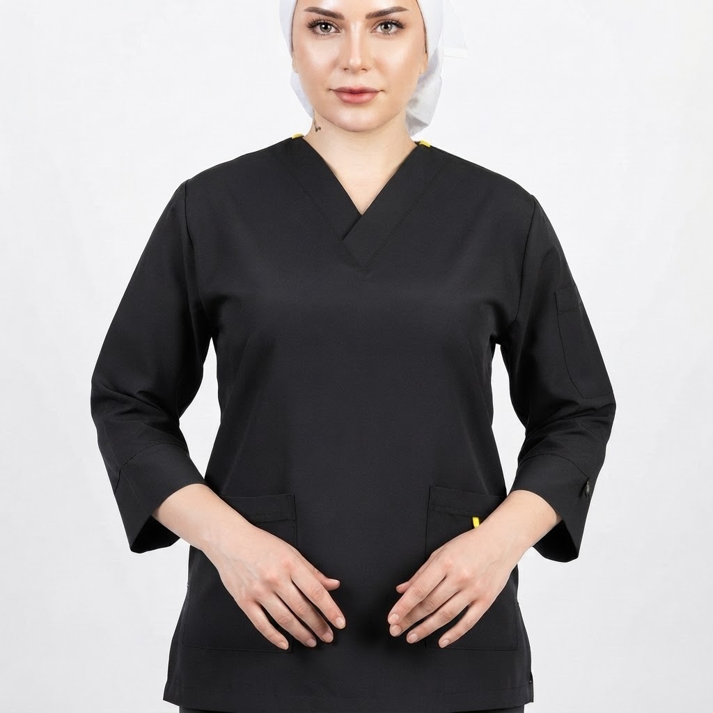اسکراب تک زنانه مدل کلاسیک(مشکی) PTN Medical