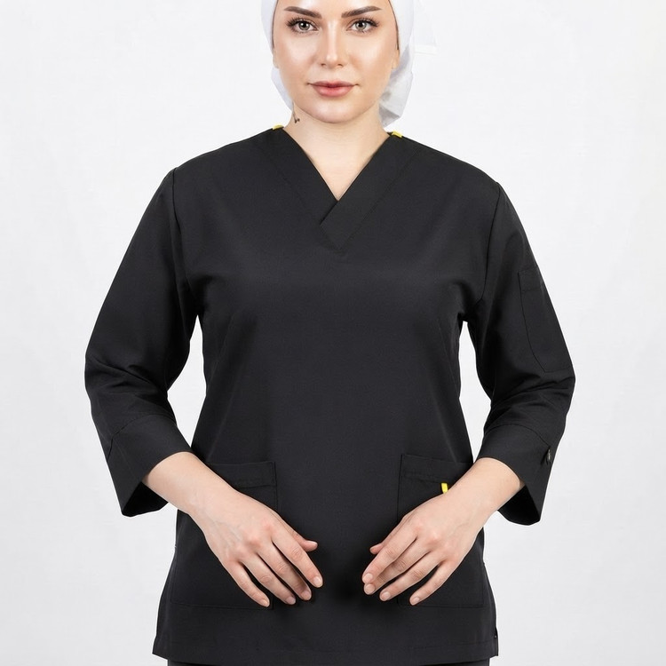 اسکراب تک زنانه مدل کلاسیک(مشکی) PTN Medical