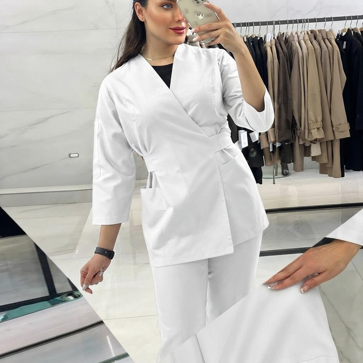 اسکراب شلوار عروسکی طرح فیگز(سفید)PTN Medical