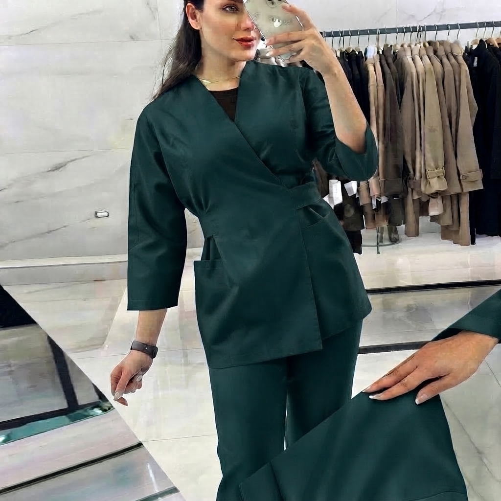 اسکراب شلوار عروسکی طرح فیگز(سبز کله غازی)PTN Medical