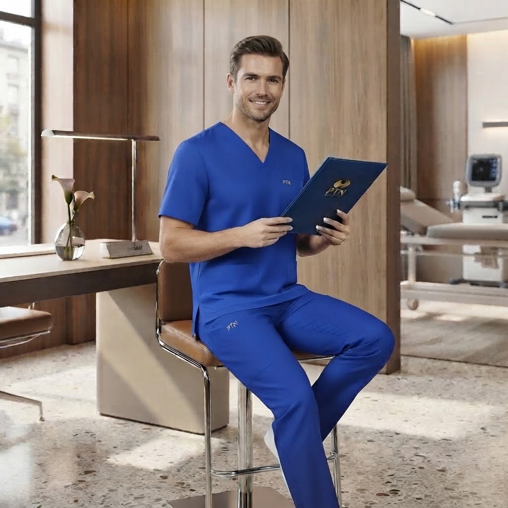 اسکراب شلوار کلاسیک (آبی کاربنی) PTN Medical